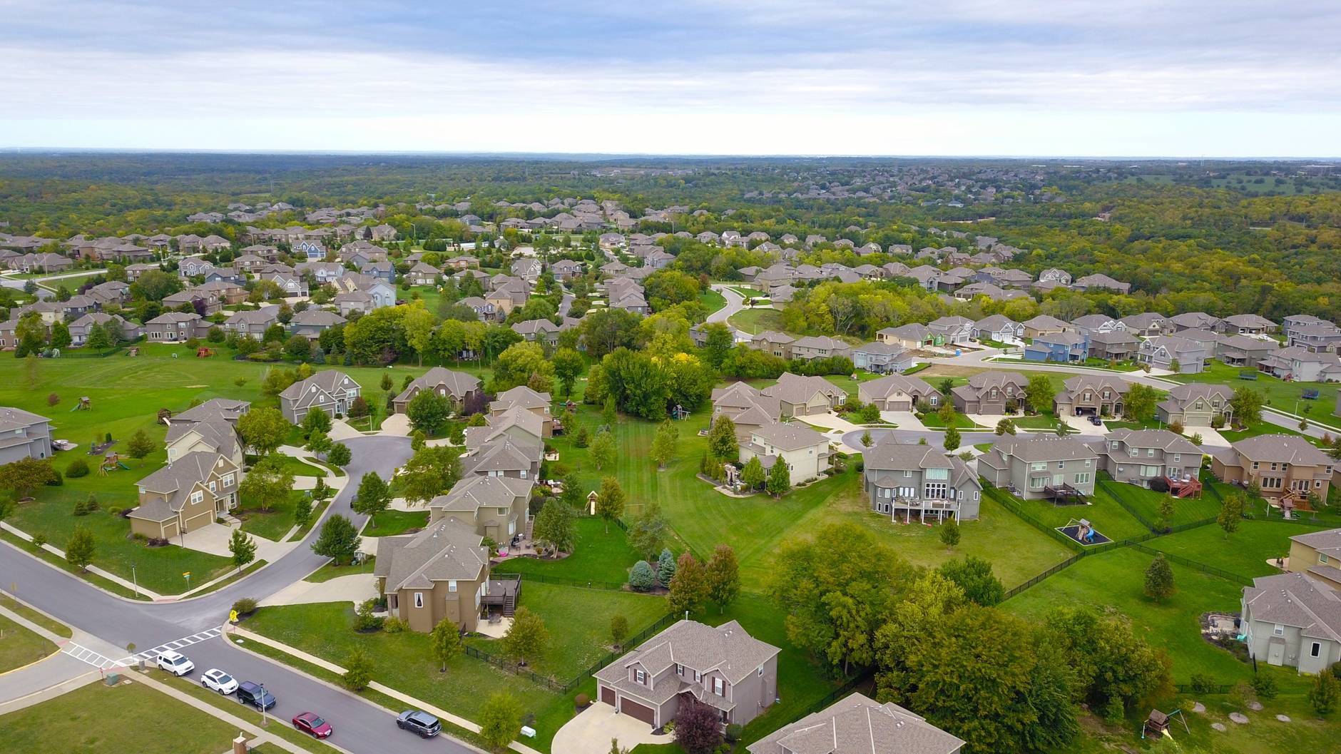aerial photography of gray houses